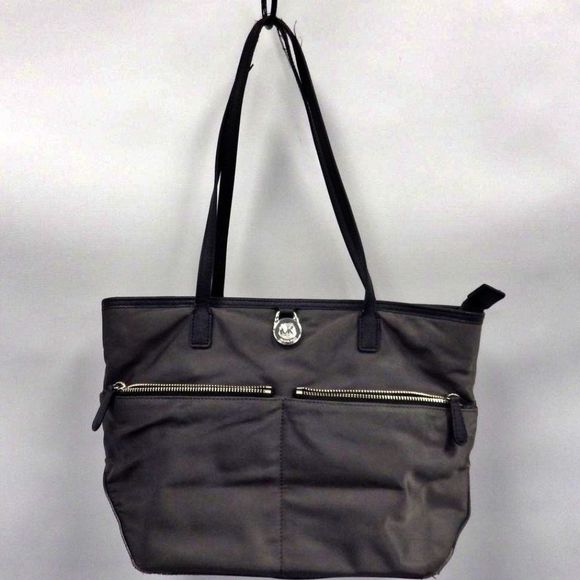 MICHAEL Michael Kors Women's Mid Size Canvas Tote-Grey/Black Fair Condition - Picture 1 of 7
